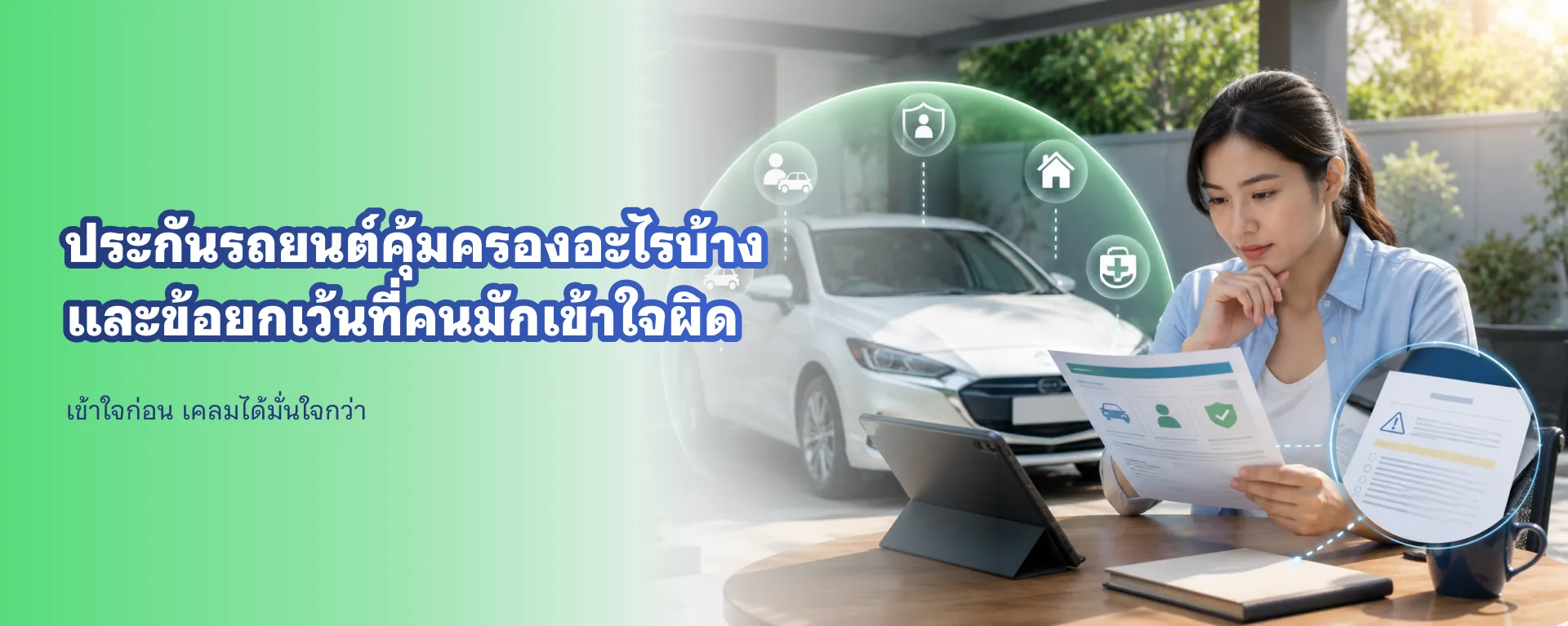 ประกันรถยนต์คุ้มครองอะไรบ้าง และข้อยกเว้นที่คนมักเข้าใจผิด
